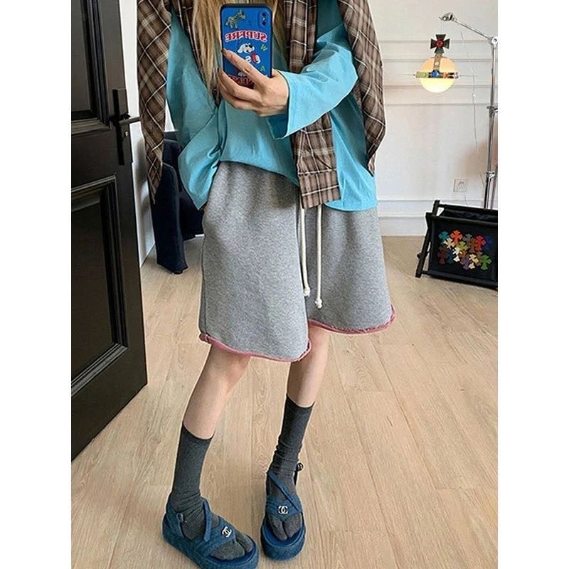 定制重磅纯棉水洗双色料短裤男女夏季百搭卷边撞色简约直筒五分裤,男装,短裤,淘宝优惠券,粉丝福利购,淘宝优惠卷