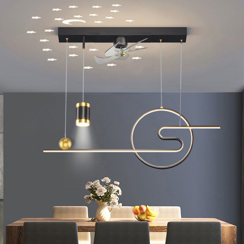 餐厅灯现代简约LED变频直流风扇灯2023新款家用吊扇一体节能灯具,家装灯饰光源,风扇灯,淘宝优惠券,粉丝福利购,淘宝优惠卷