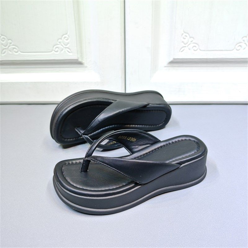 坡跟厚底人字拖鞋女2024新款夏季外穿百搭休闲真皮夹脚沙滩凉拖鞋,女鞋,人字拖,淘宝优惠券,粉丝福利购,淘宝优惠卷