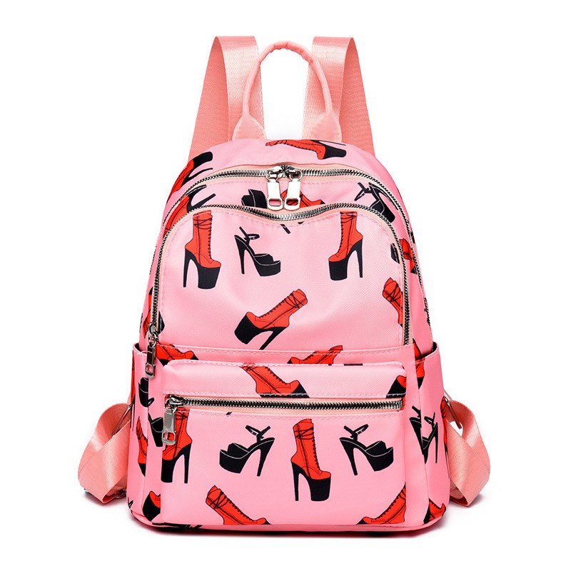 牛津布印花双肩包涂鸦休闲背包韩版2022潮新款学生轻便书包女包