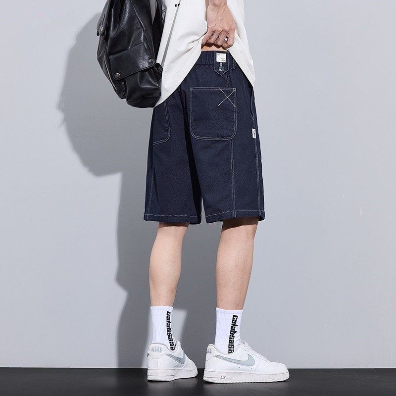 夏季薄款牛仔短裤男士2025新款直筒宽松美式潮牌休闲 五分五,男装,短裤,淘宝优惠券,粉丝福利购,淘宝优惠卷