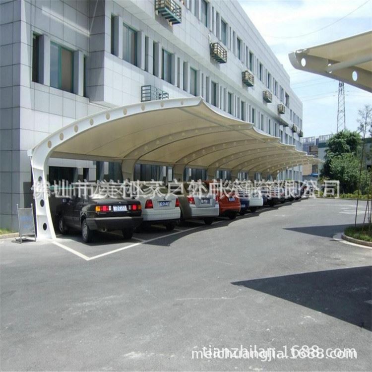 新款膜结构停g车棚雨棚景观张拉膜停车棚汽L车棚社区自行车棚钢结