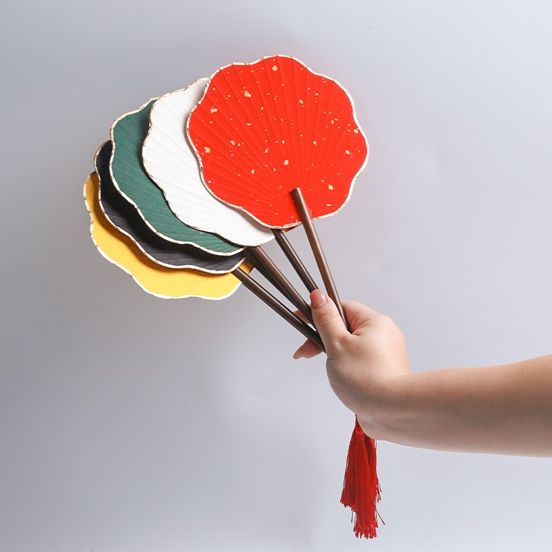 空白宣纸团扇中国风竹柄半熟宣纸手绘国画书法汉服扇子可来图定制