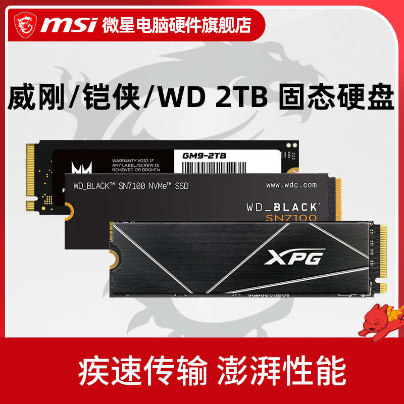 威刚/铠侠/WD西数SN7100/宏碁 2T电脑m.2固态硬盘SSD