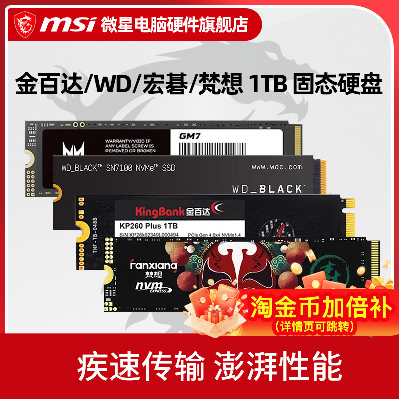 金百达/WD西数 SN7100/宏碁 GM7 /梵想 1TB 电脑固态硬盘SSD 1t