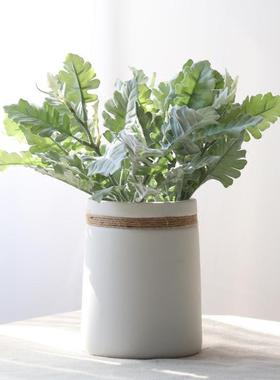 简约瓶麻绳白色厅摆件客家居水培装饰干花装AL-60211艺陶瓷白花简