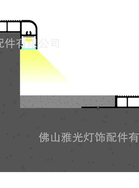 踏LED硬灯条铝铝槽灯YG-B021网红楼梯步灯槽防滑照明槽条灯槽