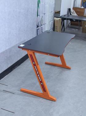 GB03AQU橙色框电竞桌带收纳键盘自架碳纤维架智能-电动升降桌电脑
