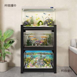 鱼缸三层麦桌子型底柜底座小放置宠物水族箱柯咖童多层家架用简易
