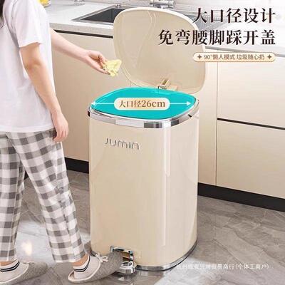 厅客颜值垃圾桶大容量盖脚踩卧室轻带奢高厨房LVT新款垃圾桶纸篓