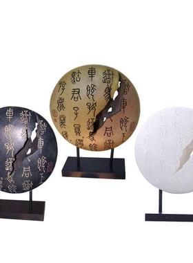 新式圆酒形屏风玉摆件现代样板间璧店办F8757M8M公室书中房客厅玄