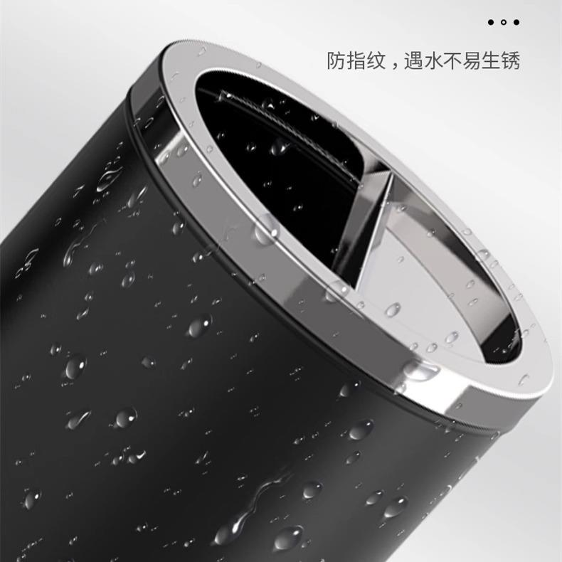 锈港钢垃圾桶商用大号翻盖直投式圆形厕不影所UUL院酒店卫生间大