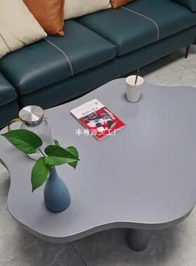新几款实木TRT异形茶小户云朵简则约型客厅沙发小型奶油茶桌不规