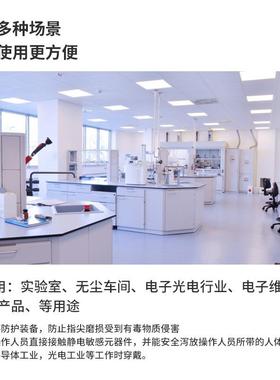 直IQX销手NBR电指套 无尘无氯无硫防静耐用化净白色丁腈手指套