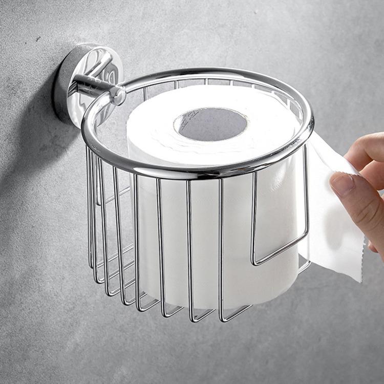 全铜工程款镜面纸盒形卷纸架巾422纸巾篓浴室圆手间轻奢壁洗挂式