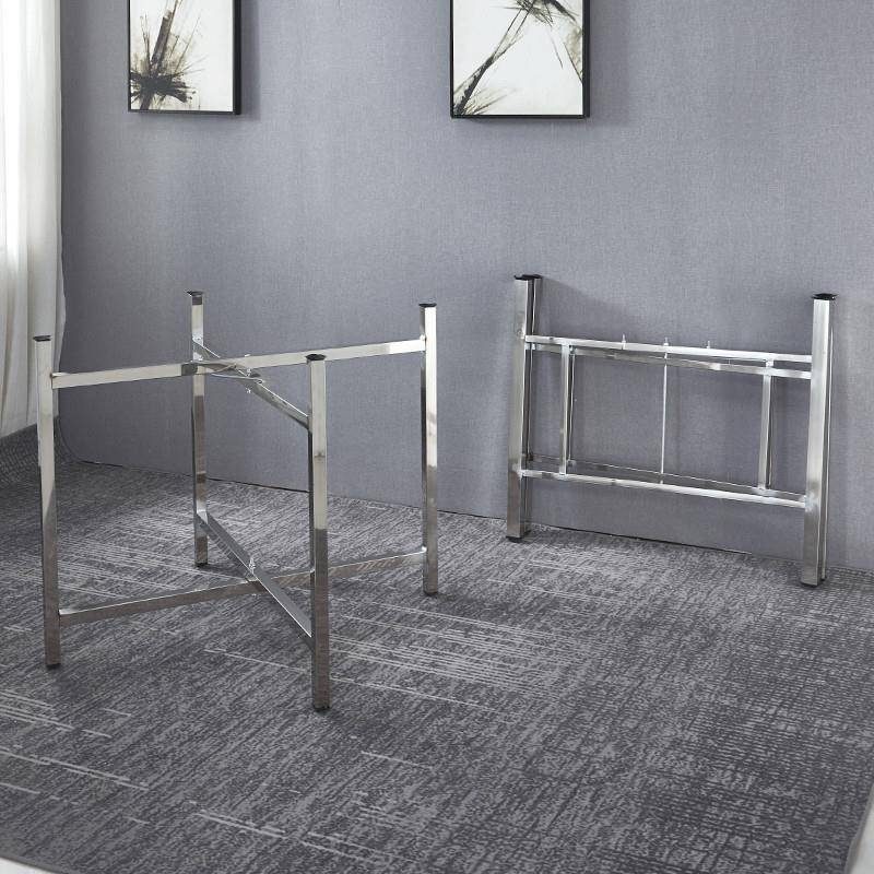 WUO叠简易大圆桌桌架可不锈钢桌腿支折架脚餐桌折叠桌腿桌架桌脚