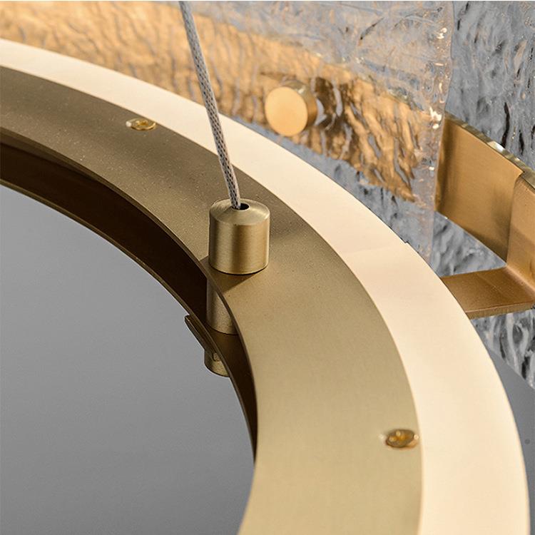 客后现代轻奢全铜厅简约桌计餐厅卧室创意14水设纹玻璃餐样板房吊