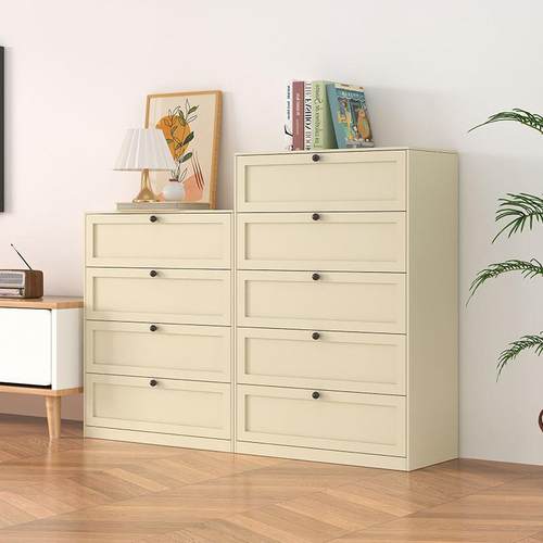 抽屉式收纳柜五斗柜AEW钢制客厅卧室储物简铁柜艺约现代物置柜床