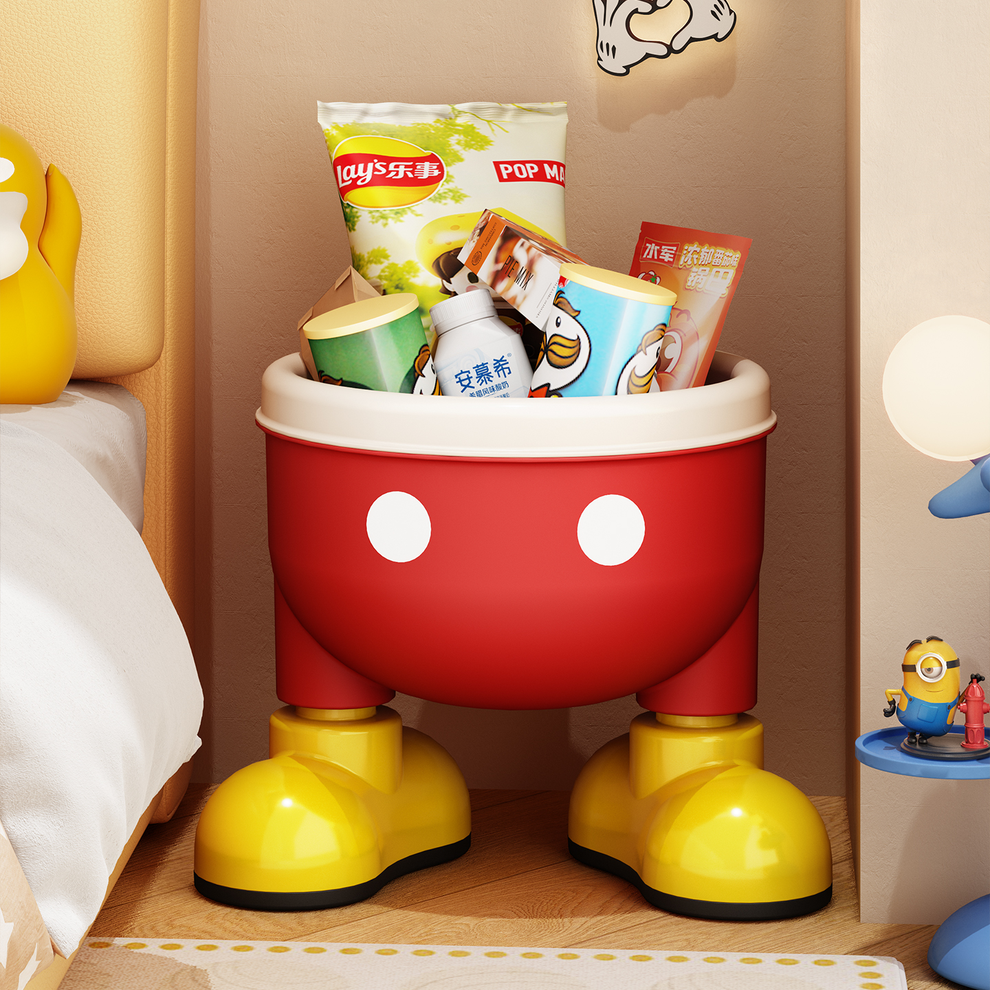 零食收纳盒客厅家用玄关整理筒桌面小杂物置物架子客厅卧室收纳筐