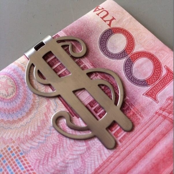 创意不锈钢钱夹钞票夹男士金属个性卡夹美元符号随身小礼品