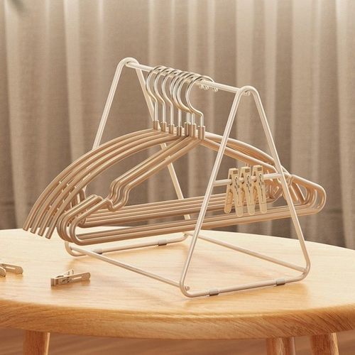 阳台挂衣架桌面放置衣服架移动挂架收纳神器免打孔金属整理置物架