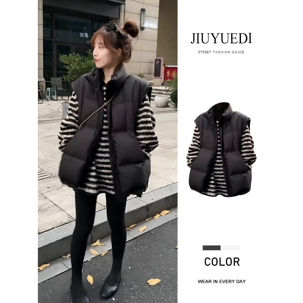 韩系黑马甲叠穿条纹针织衫套装