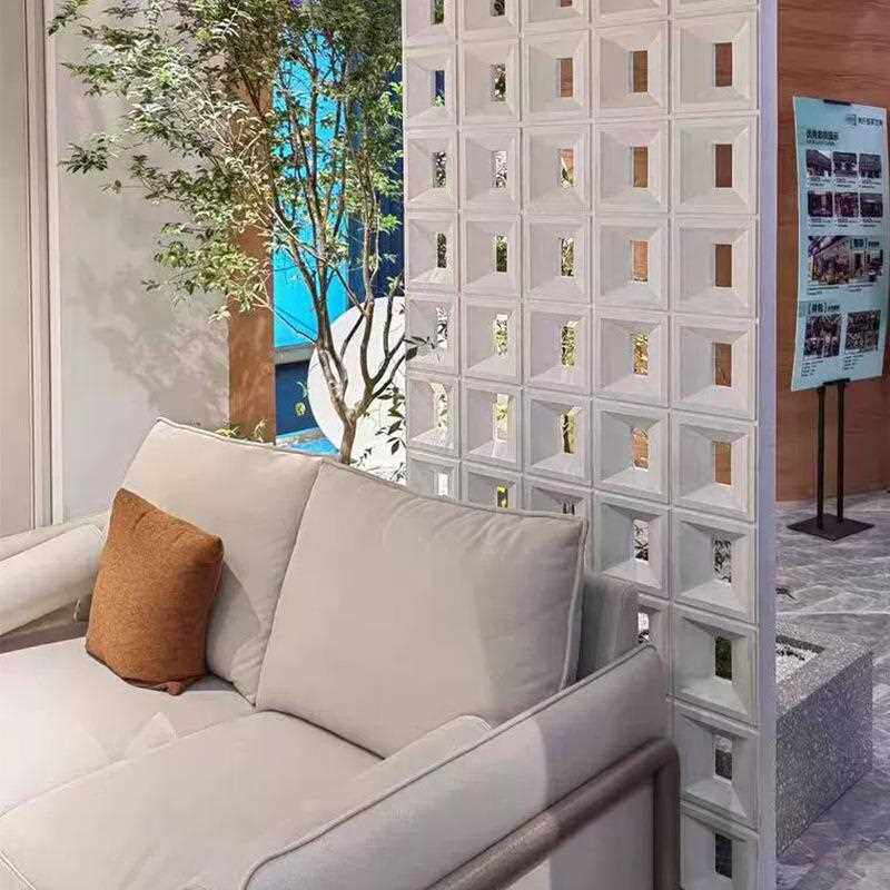 直销新款双面PU九宫格水泥构件镂空隔断墙玄关网红空心砖门头设计