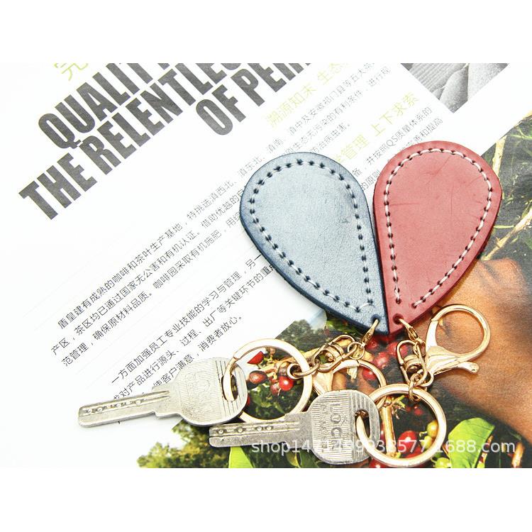 直销新款小区迷你门禁卡套情侣钥匙扣水滴圆形感应创意手工牛皮di