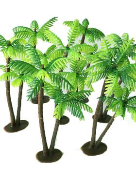 直销新款仿真迷你小椰树浴缸装饰绿色植物塑料水草花海南椰子小树