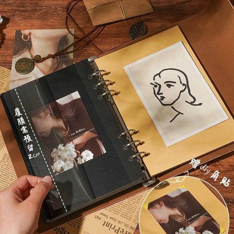 新款直销跨境复古情侣相册本旅行纪念册追星票据收集自粘贴式diy