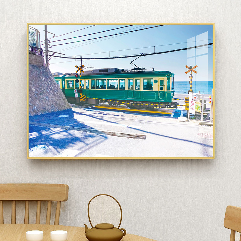 镰仓街道风景日式小清新餐厅装饰画餐桌饭厅挂画客厅背景墙面壁画