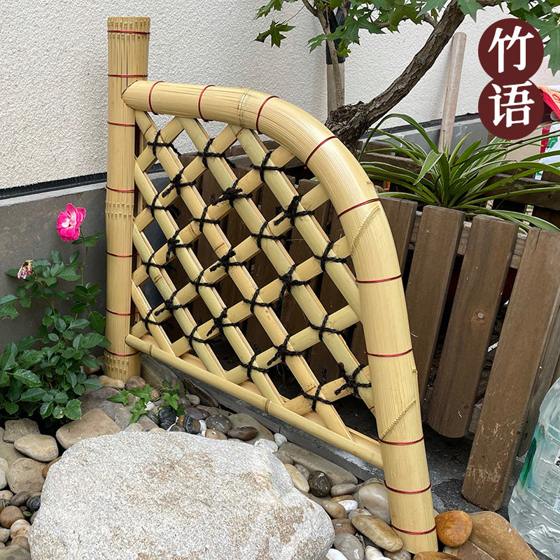 日式庭院竹篱笆枯山水花园隔断装饰光悦寺户外遮挡竹流水手工定制