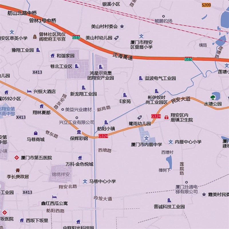 2024新款厦门市城区地图办公室挂图高清防水墙壁装饰实物推荐定制