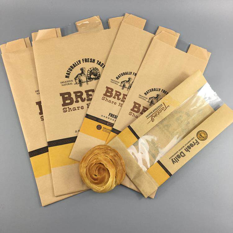 新款直销食品级土司面包袋 牛皮开窗法式吐司面包烘焙系列纸袋吐