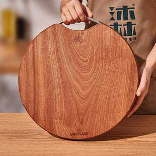 新款直销乌檀木整木圆菜板家用双面砧板厨房专用实木切菜板原木案