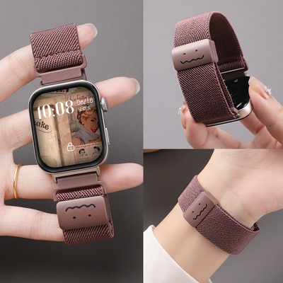 适用于华为fit4/3手表表带Fit3pro编织尼龙涂鸦磁吸扣表链watchfit2新款透气舒适腕带Fit1智能运动se男女