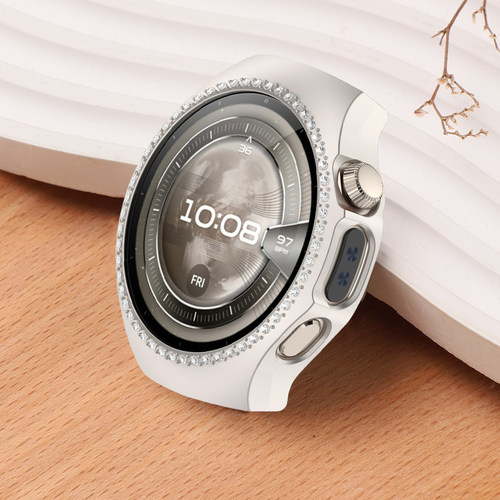 适用于华为watch5手表保护壳仿钻半包防摔保护套表壳Watch5新款时尚46mm/42mm智能表盘ins风高级外壳创意配件