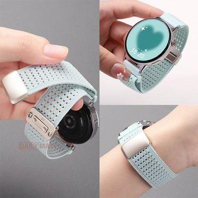 适用于vivowatch5手表表带新款针织透气磁吸扣VIVOWatch5运动配件编织腕带iqoowatch5男女时尚夏天洞洞替换带