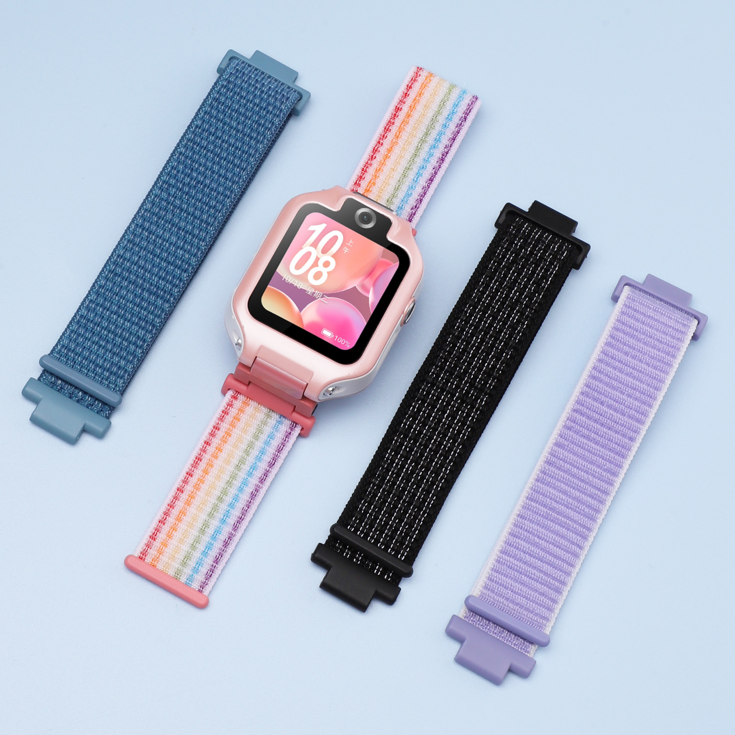 适用于华为儿童手表5XPro表带尼龙透气5xpro编织魔术贴腕带5X新款学生户外运动清爽替换带5x智能配件手表链带