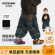 420G 儿童保暖裤 齐齐熊男童裤 子加绒加厚冬款 宝宝格子裤 冬季 长裤