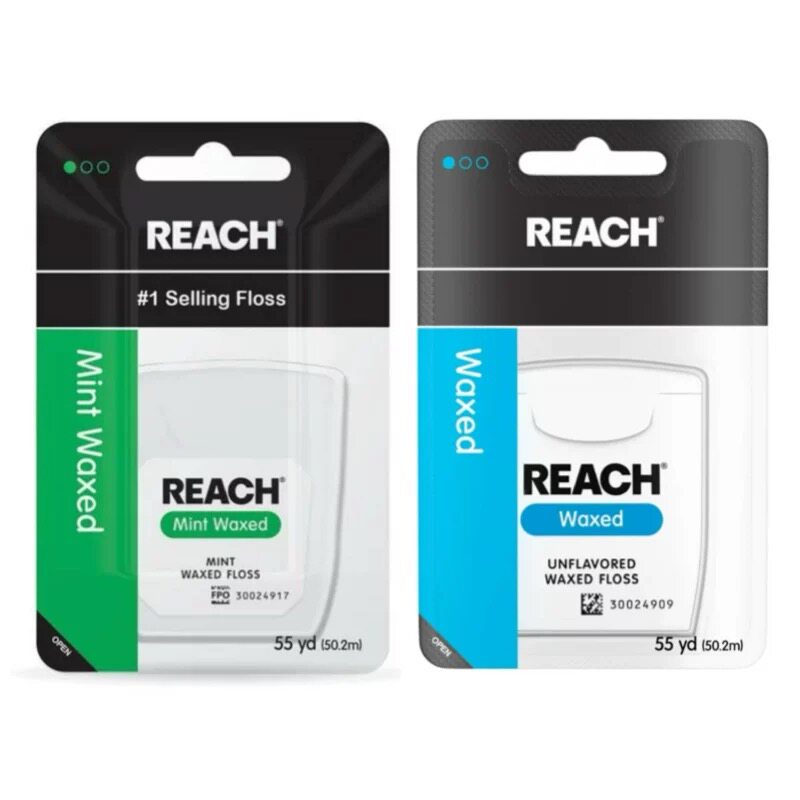 现货美国正品REACH牙线清新薄荷味无味55Yards牙齿清洁牙缝微腊