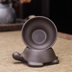 紫砂全瓷过滤天目茶漏器茶叶茶道配件纯手工家用办公隔托功夫漏斗