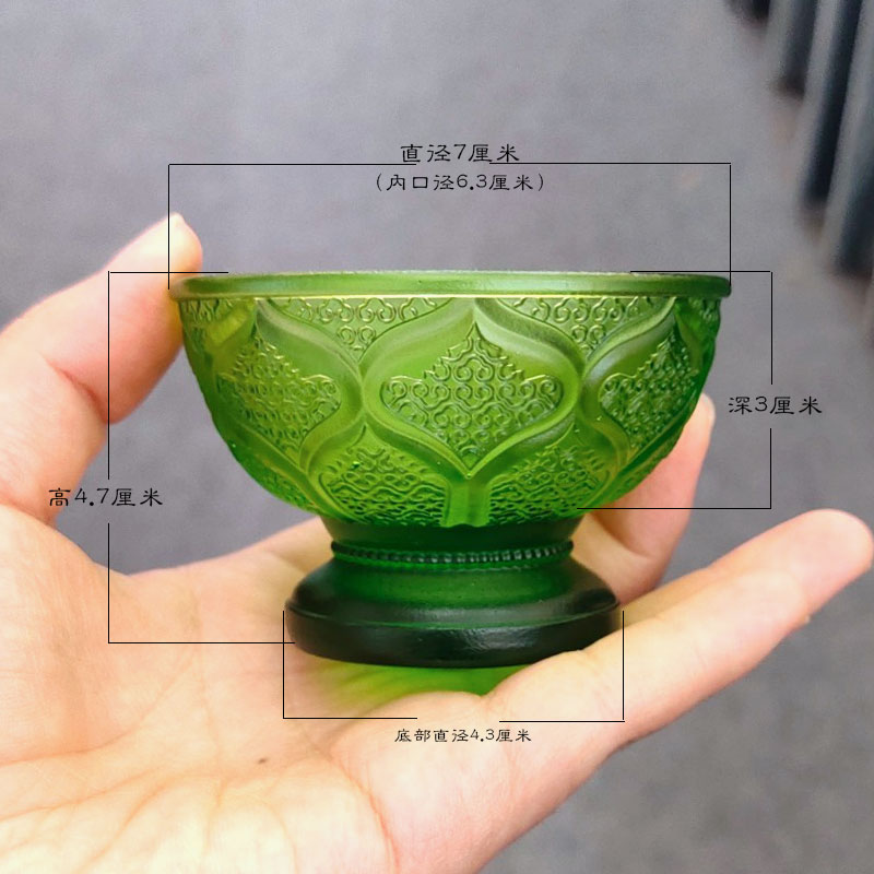 热销琉璃莲花供碗供杯佛具摆件居家客厅佛堂寺庙桌面供奉礼佛净水