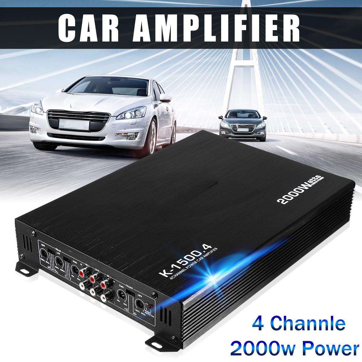 汽车功放12v车载4声道2000w车载功放机K-1500.4四路功放