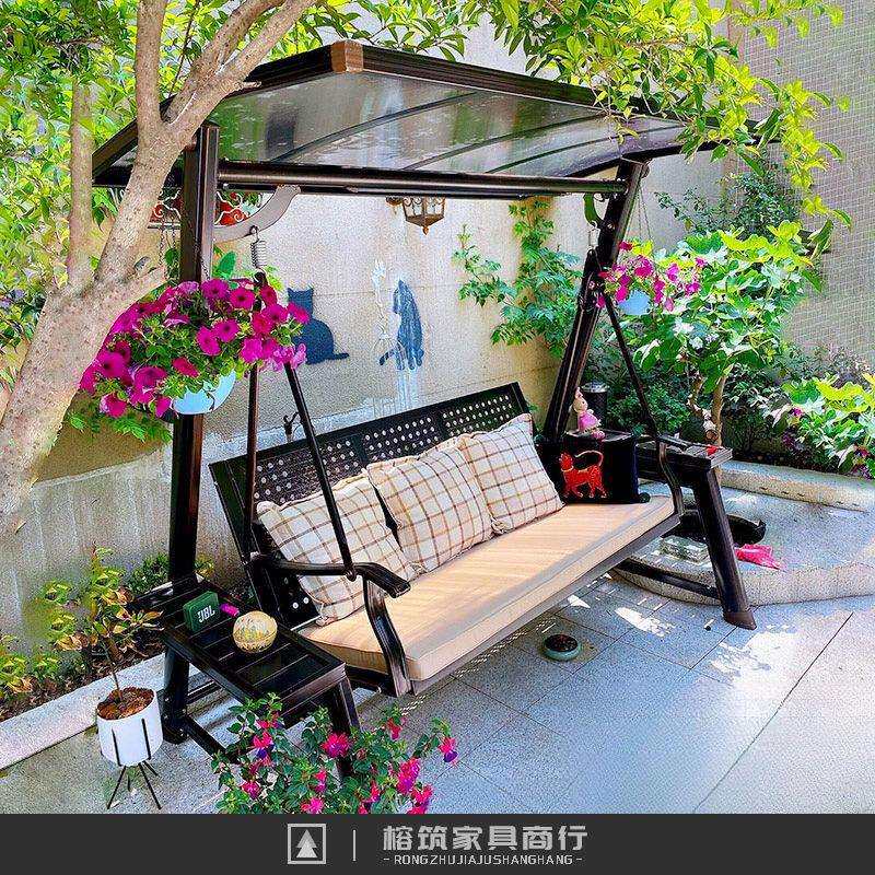 秋千户外庭院家用吊椅双人摇椅室内儿童室外阳台吊篮椅铁艺荡秋千