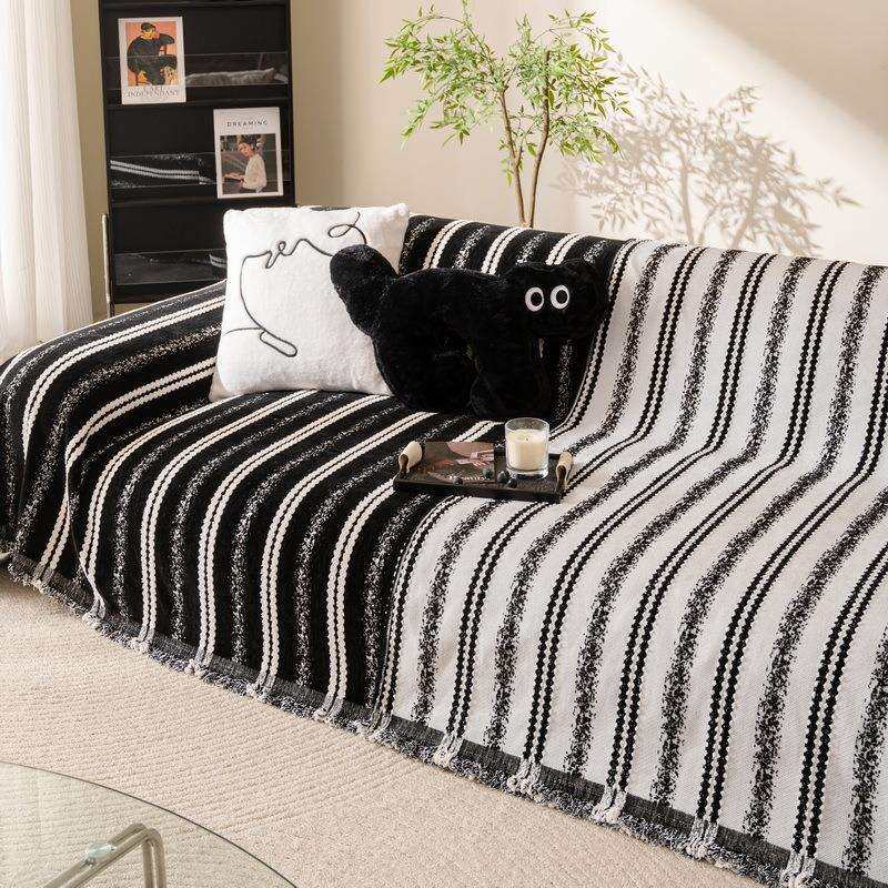 复古法式沙发盖布巾四季通用一片式全盖套罩秋冬季高级感防滑盖毯