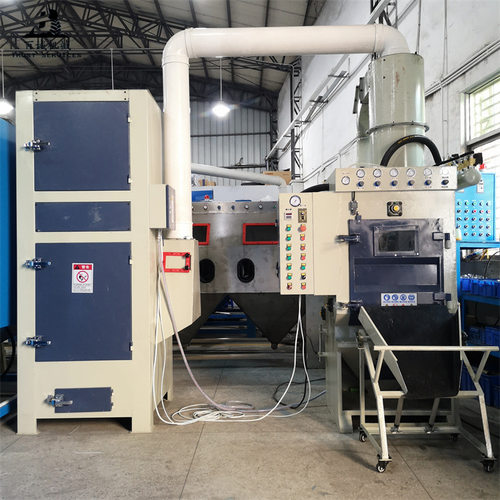 小型五金件批量处理专用履带式喷砂机 深圳自动打砂机喷砂加工