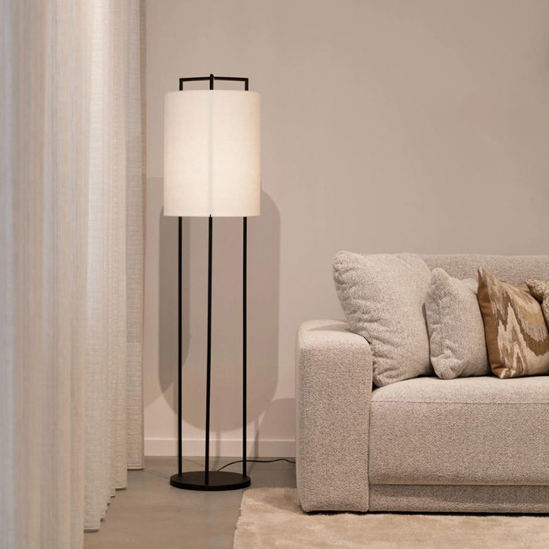 客厅落地灯现代简约轻奢复古布艺台灯日式复古卧室床头别墅工程灯