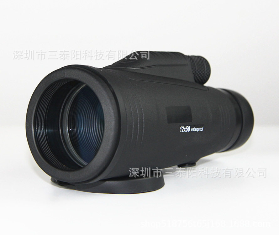 高清单筒望远镜12*50单筒户外望远镜手带防抖FC镀膜单筒新款充氮