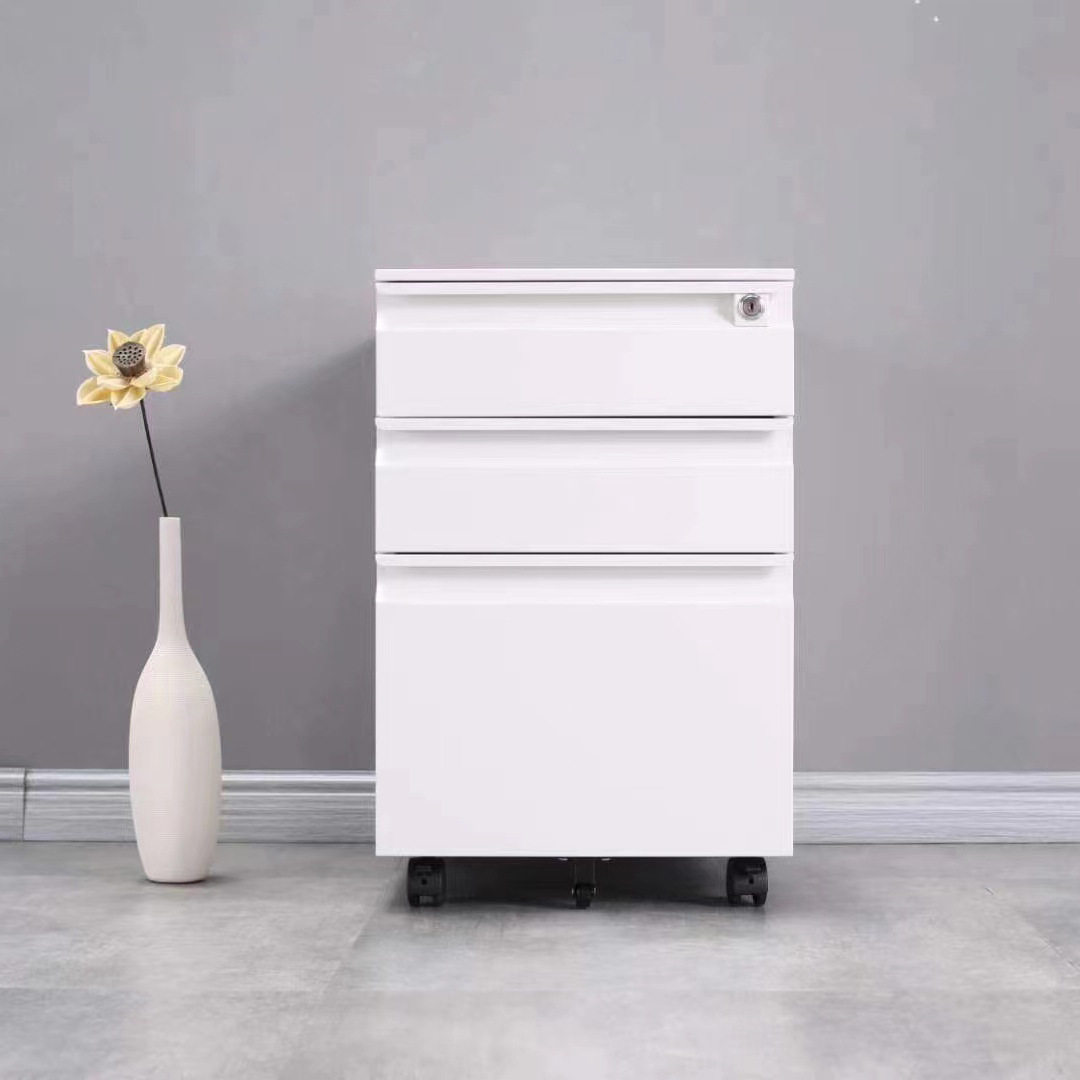 钢制移动矮柜活动柜办公室桌下文件柜带轮子柜储物柜多功能收纳